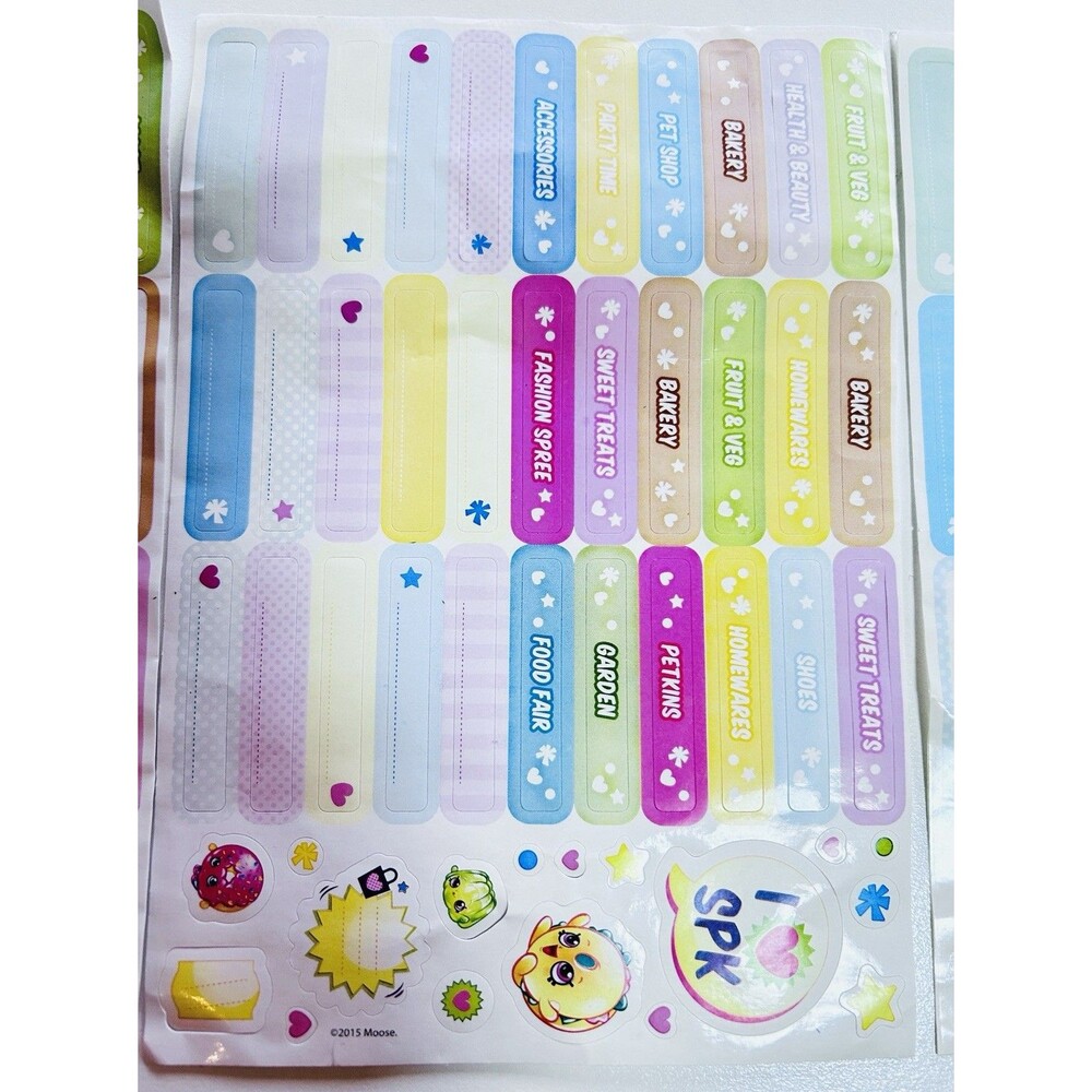 Shopkins‎ - Small Mart - Food Fair - Fashion Spree Original Unused Stickers